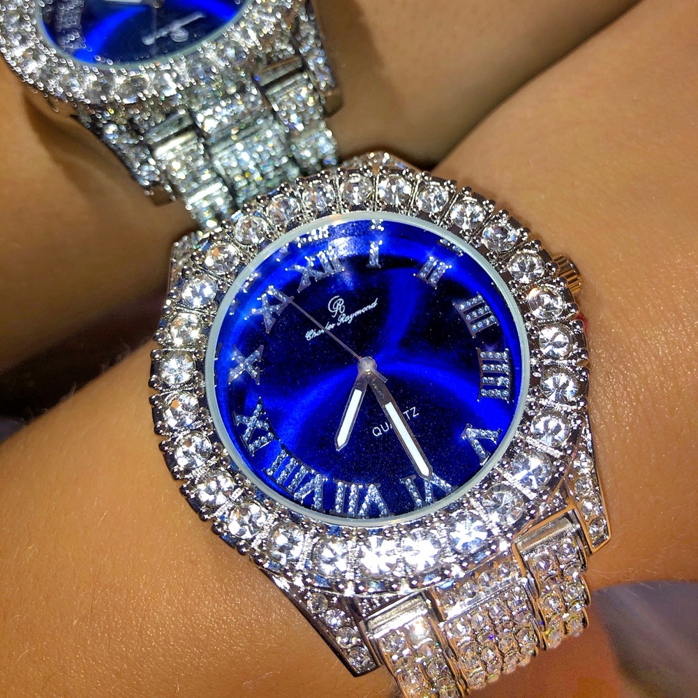 Iced Out Watch!😍🔥💔💙